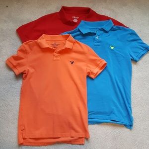 2 AE Classic Fit (Size S) & 1 Izod Polo Shirts